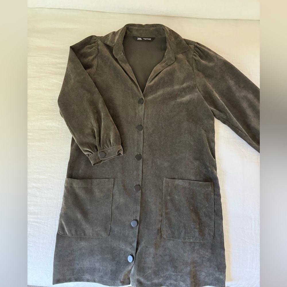 ZARA Corduroy Button Dress - 3/4 length sleeves
